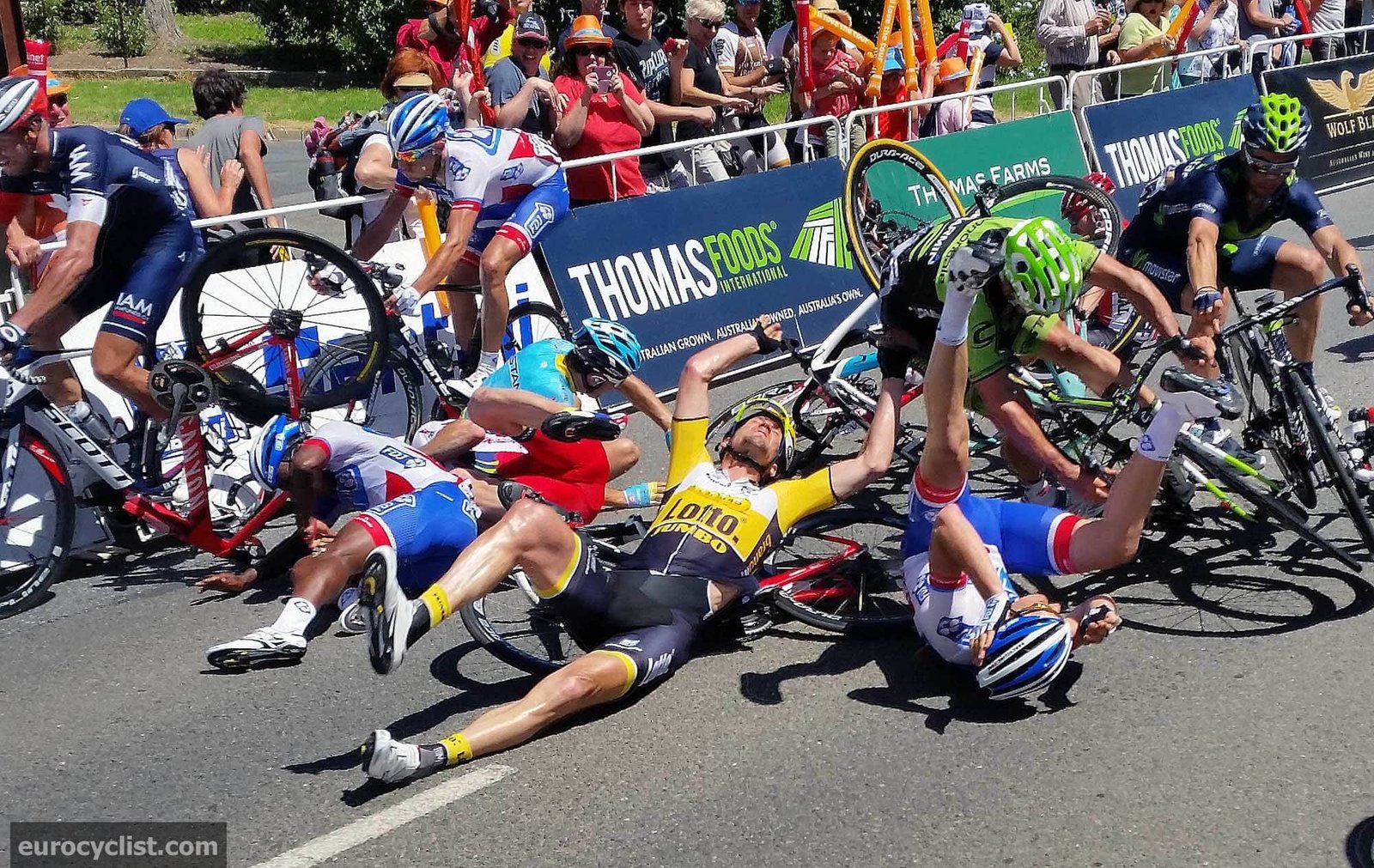 Tour Down Under Stage 4 Crash