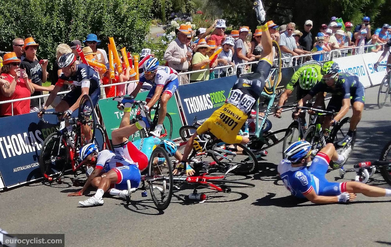 Tour Down Under Stage 4 Crash Photos - Euro Cyclist